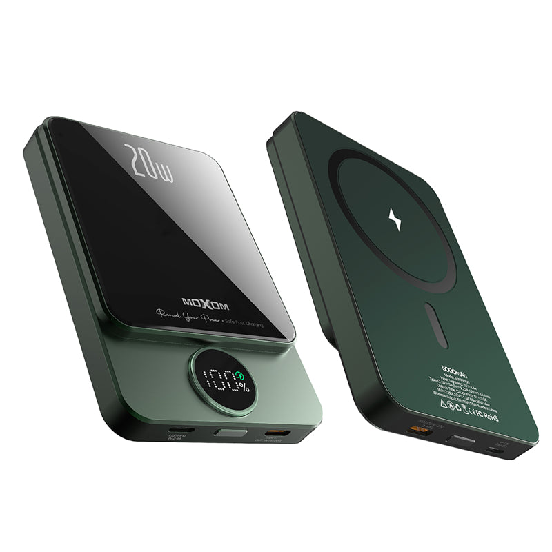 Power Bank MagSafe Moxom MX-PB110 LED PD20W 5000mAh zeleni