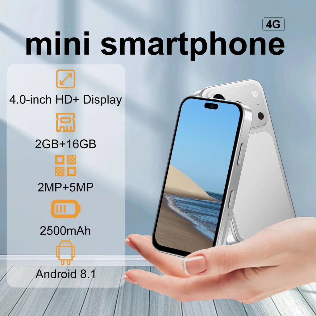 Kompaktni Android 12 Mini Smartphone 3.88" | 3GB RAM + 32GB | Dual SIM | 4G LTE