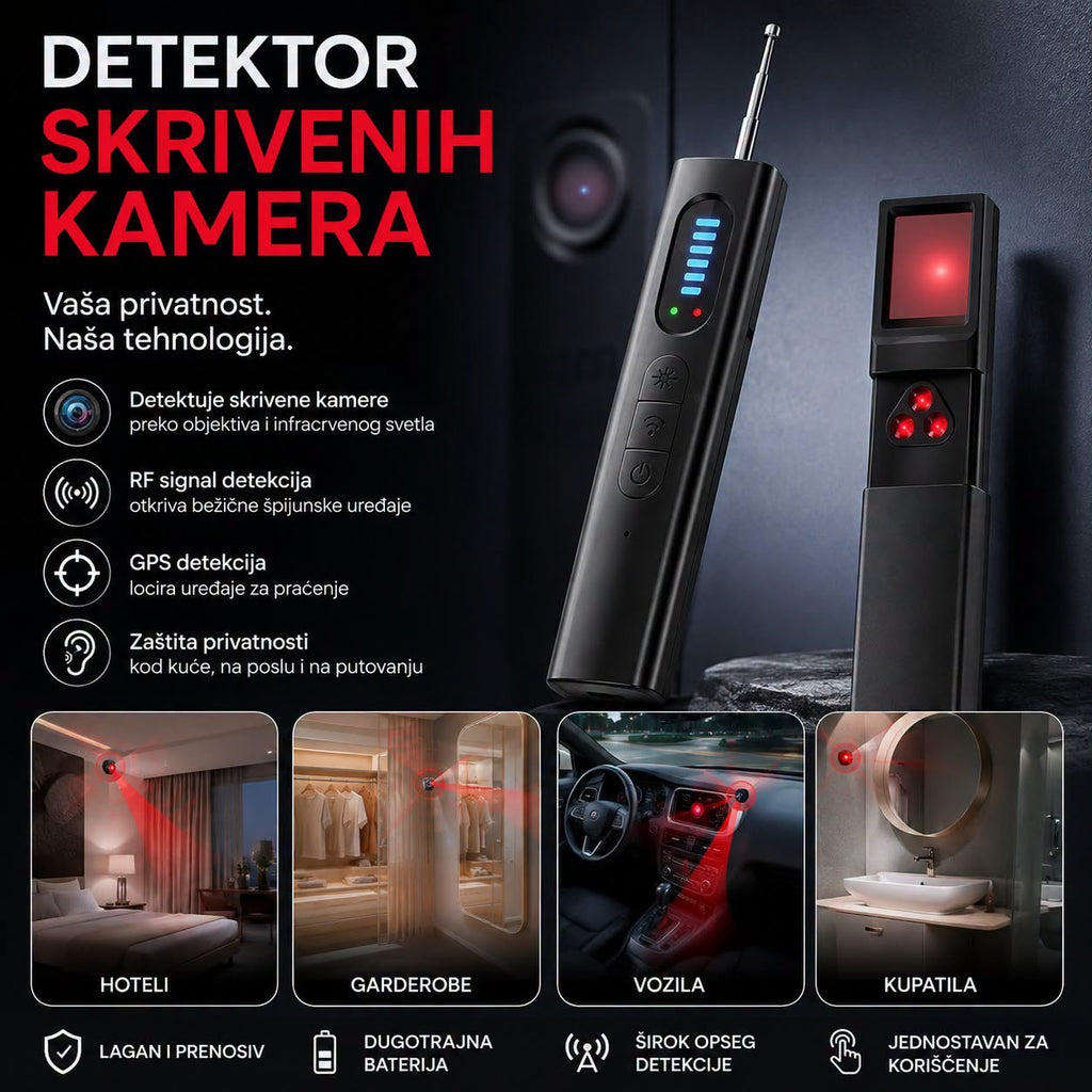 Detektor skrivenih kamera, GPS i bežičnih signala