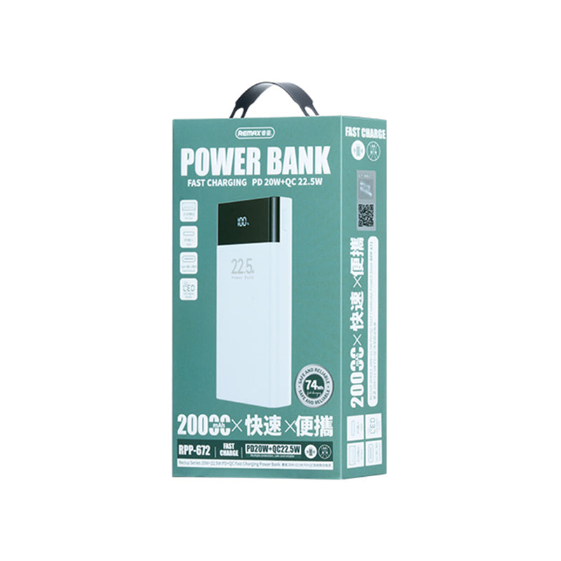 Power Bank REMAX Reciuy Series RPP-672 20W+22.5W PD+QC 20000mAh beli