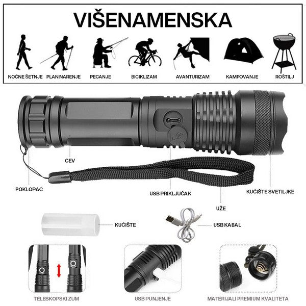 RUČNA LED BATERIJSKA LAMPA