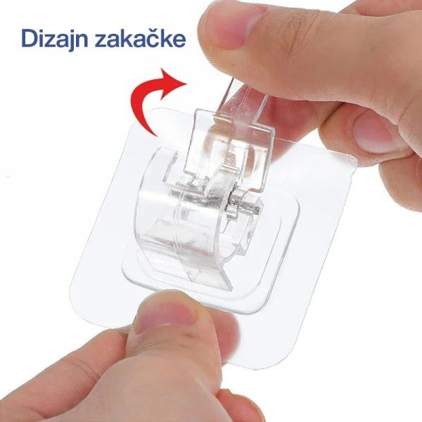 SET SAMOLEPLJIVIH PLASTIČNIH KUKICA SA OSIGURAČEM 4/1