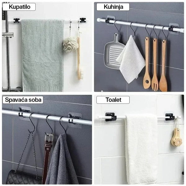 SET SAMOLEPLJIVIH PLASTIČNIH KUKICA SA OSIGURAČEM 4/1