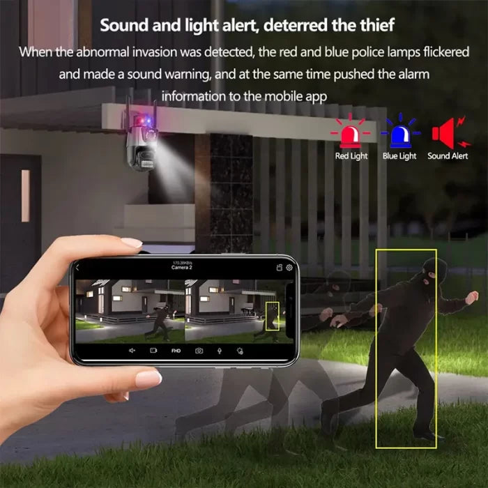 Dual 4K kamera za video nadzor – AI detekcija, sirena i 8x zoom