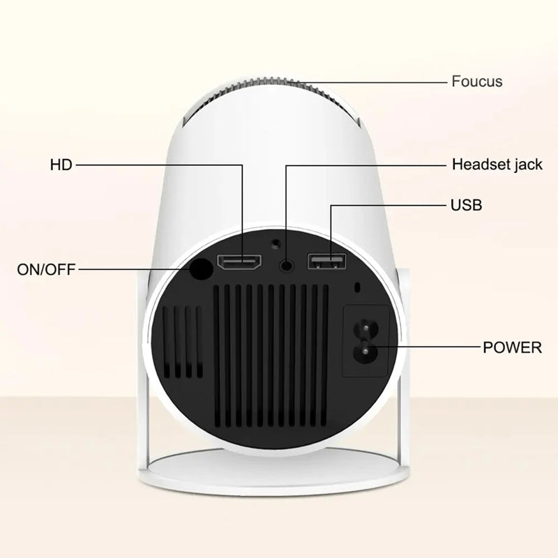 HY300 Pro Smart projektor – Android, Wi-Fi 6, Bluetooth, beli