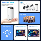 HY300 Pro Smart projektor – Android, Wi-Fi 6, Bluetooth, beli