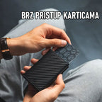 Pametni RFID novčanik sa pop-up mehanizmom za kartice crni